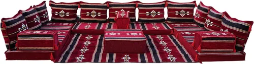 Vista 29 de Sofá de piso modular hecho a mano arabicsofa – Asiento oriental Majlis con cojines de respaldo