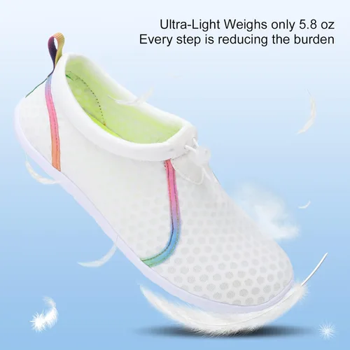 Vista 3 de XIHALOOK Zapatos de agua para mujeres y hombres de secado rápido con cordón para playa, natación, piscina, surf, deportes acuáticos