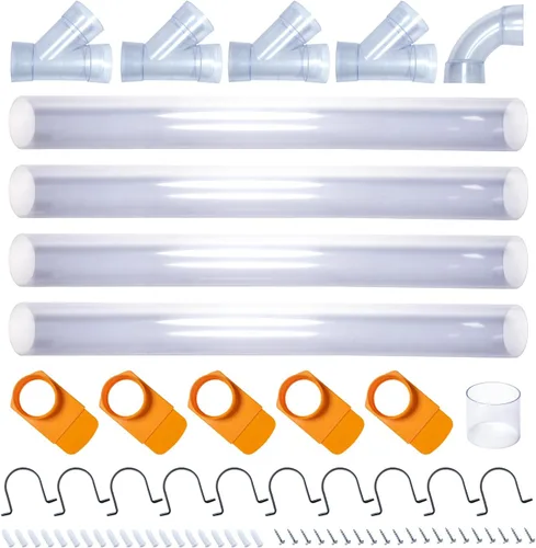 Vista 8 de POWERTEC 70304 Red de accesorios para recolección de polvo de 2-1/2" con reductor, puertas de chorro, tuberías, conector de codo de 90 grados