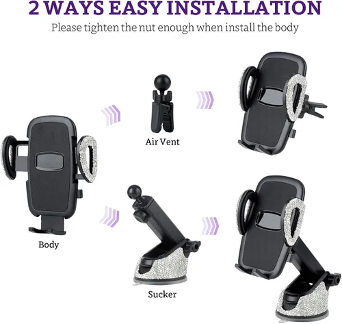 Vista 2 de eing: Soporte de teléfono para tablero de auto, parabrisas, para iPhone, 12,11,11 Pro, 8 Plus, 8, SE, X, XR , XS, 7 Plus Samsung S20, S10, S9,S8