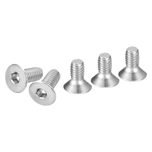 Vista 17 de DTGN Tornillos de cabeza plana con tuerca de vaso hexagonal M3-0.5 x 6 mm, paquete de 100, tornillos de cabeza plana con tuerca hexagonal de acero