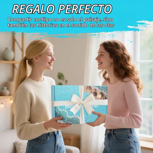 Vista 6 de Kit de Arte de Resina Oceánica KISREL, Kit de Resina Epoxy Transparente con Marcos, Conjunto Completo de Herramientas DIY para Principiantes