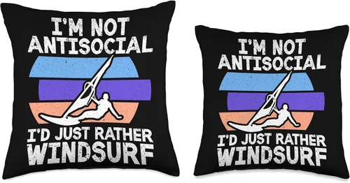 Vista 3 de Windsurfing Surfing Board Water Sports Throw Pillow
