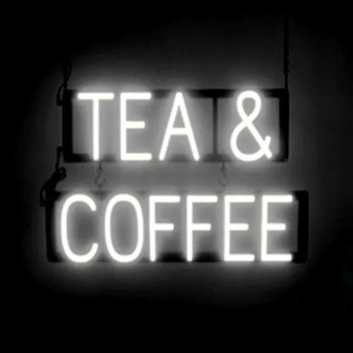 Vista 60 de SpellBrite Letrero de té Aspecto de letrero de té neón, luz LED azul, 13.1 x 6.3 pulgadas Ultra-Bright Click-Together Signage for Cafes, with