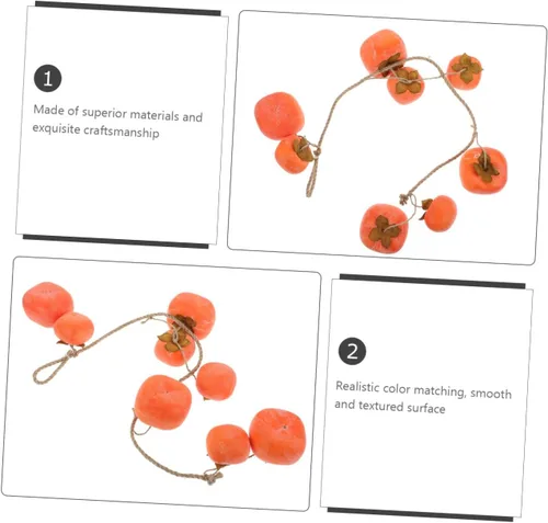 Vista 8 de IMIKEYA Colgante decorativo de caqui de fruta naranja Rtificial para el hogar vívido de Acción de Gracias Dec