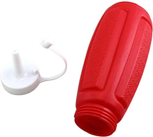 Vista 4 de Dependable Industries inc. Essentials Juego de 2 condimentos de aderezo de ensalada de salsa de tomate de mostaza exprimible de plástico, 12 onzas