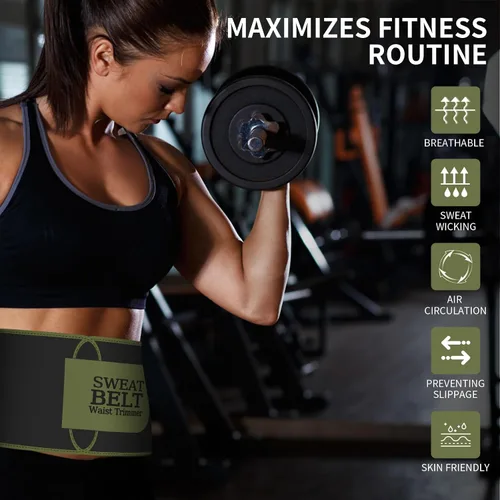 Vista 5 de ZPP Entrenador de cintura para mujeres y hombres, banda de sudor de neopreno, cinturón reductor de cintura adelgazante para entrenamiento