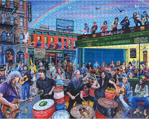 Vista 3 de White Mountain Rompecabezas de 1000 piezas divertido para festivales de música con piezas grandes, regalo para adultos y familia de 24 x 30