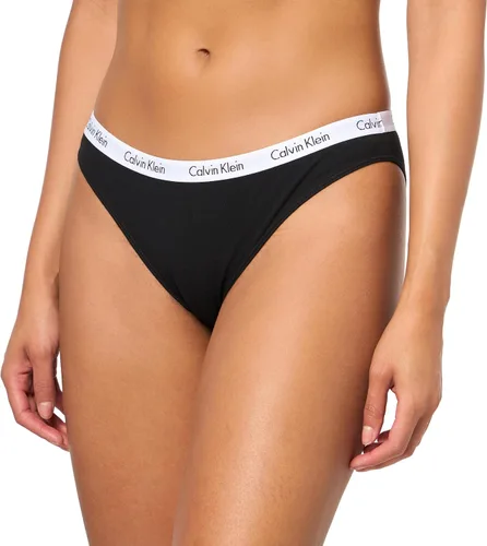 Vista 2 de Calvin Klein - Calzones bikini elásticos de algodón con logotipo de carrusel para mujer, paquete múltiple