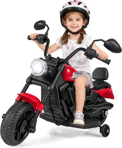 Vista 14 de Honey Joy Motocicleta de Montar, Motocicleta para Niños de 6 V con Luz LED, Música, Pedal de Pie, Adelante/Atrás, Arranque Suave, Motocicleta