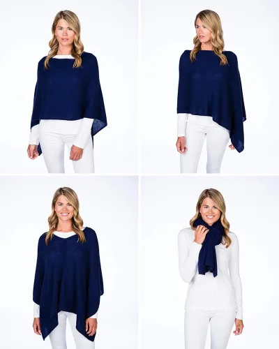 Vista 4 de CLAUDIA NICHOLE by Alashan Poncho estilo vestido, 100% cachemira