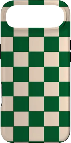 Vista 27 de Funda de tablero de ajedrez a cuadros blanco crema verde para iPhone 17