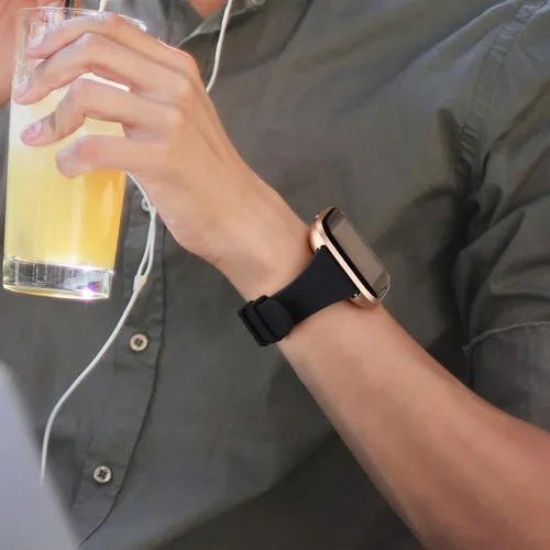 Vista 6 de Correas delgadas para Fitbit Versa 2 bandas mujeres hombres, correa de reloj impermeable de silicona suave de repuesto para reloj inteligente Fitbit