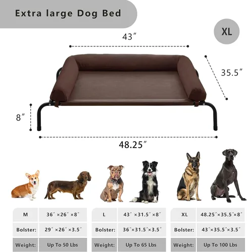 Vista 2 de WESTERN HOME Cama elevada para perros refrescante para perros grandes, cama elevada para perros portátil para interiores y exteriores con malla