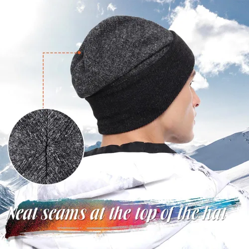Vista 4 de WTACTFUL Gorro térmico cálido y holgado para invierno, para esquí, snowboard, al aire libre, hombres y mujeres
