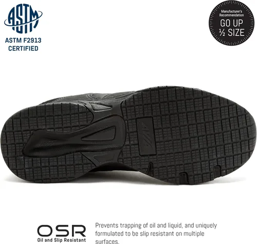 Vista 5 de Avia Avi-Union II - Zapatos antideslizantes para mujer cómodos con cordones para el trabajo o caminar medianos o anchos negro o blanco Blanco