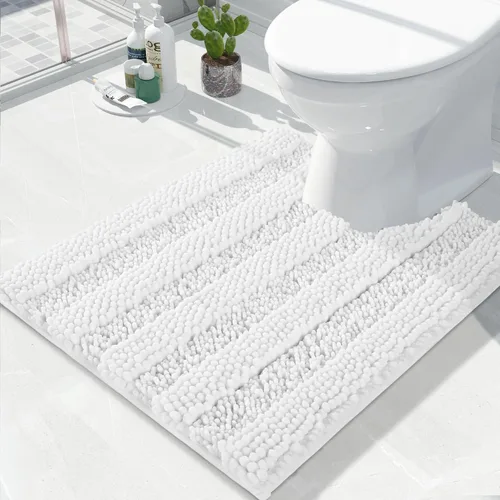 Vista 110 de Yimobra Tapetes de baño lavables, de chenilla súper suave y absorbente, para suelo y alfombra, de secado rápido, antideslizante, para bañera y Beige