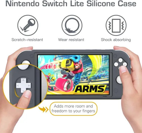 Vista 2 de MoKo - Funda compatible con Nintendo Switch Lite, funda protectora de silicona, funda antiarañazos, con absorción de golpes, antideslizante
