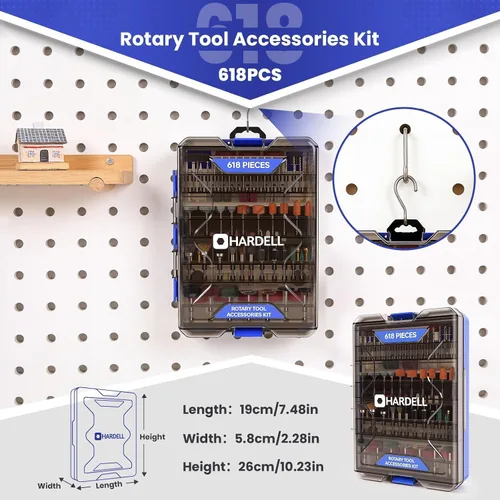 Vista 10 de HARDELL 618PCS Kit de accesorios de herramientas rotativas para arena/pulido/grabado/corte