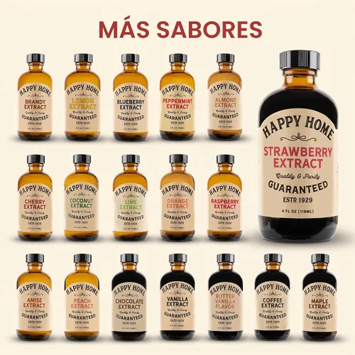 Vista 8 de Happy Home Sabor natural de fresa - Certificado Kosher, 4 onzas.