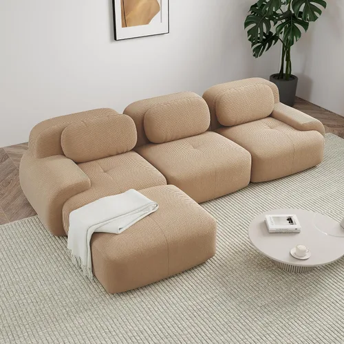 Vista 53 de Sofá sin hueso de 82 pulgadas, cómodo sofá cama de dos plazas, sofá comprimido con asiento profundo, sofá nube de pana para sala de estar