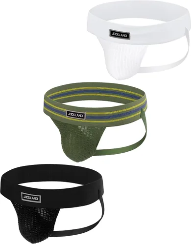 Vista 9 de Jock Straps para hombre, ropa interior atlética de banda ancha de 3' Negro