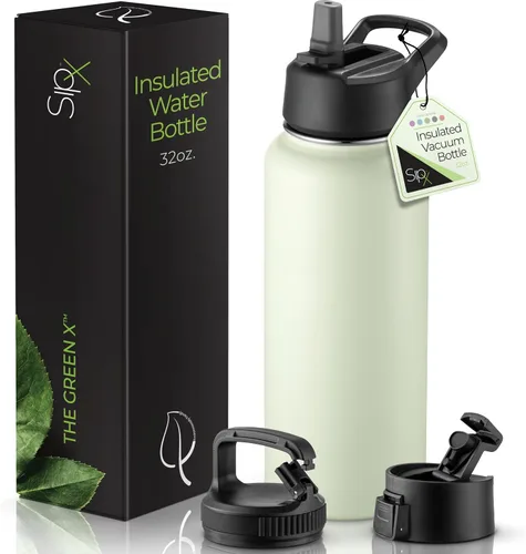 Vista 21 de SIPX™ Botella de Agua Aislada de 18 oz con 3 Tapas – Acero Inoxidable a Prueba de Fugas, Triple Aislamiento – Frío 24 Horas/Caliente 12 Horas