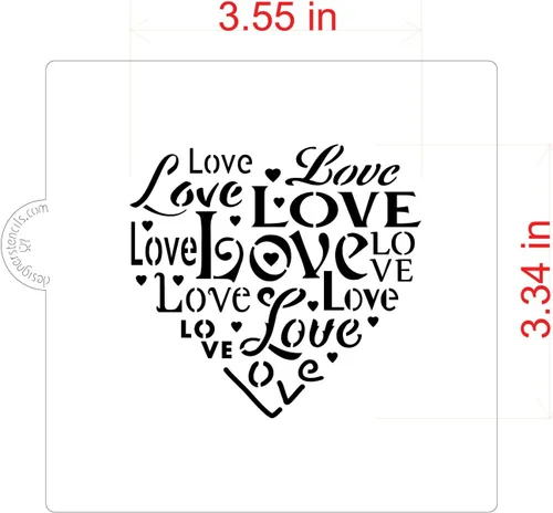 Vista 4 de Plantilla de galletas y manualidades Love Saying de Designer Stencils