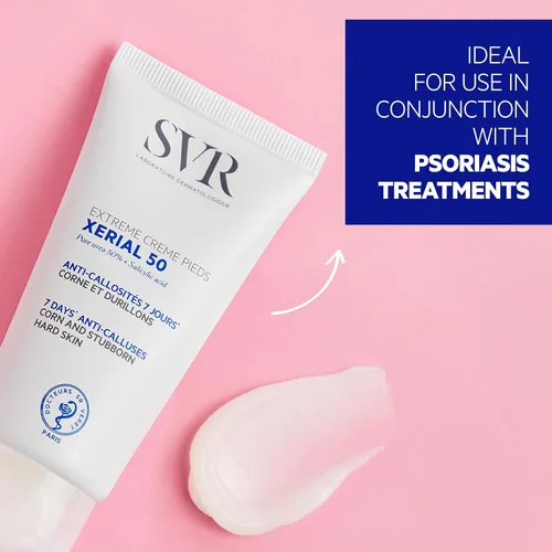 Vista 5 de SVR - Xerial 50 Extreme Foot - Crema hidratante intensa para pies con 50% de urea - Para pies, manos, codos y rodillas ásperos y secos - Ofrece