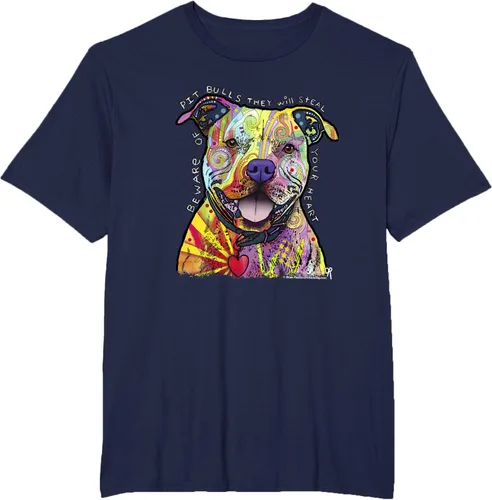 Vista 52 de Beware Of Pit Bulls, Dean Russo Pitbull Original - Camiseta para amantes de los perros, Negro