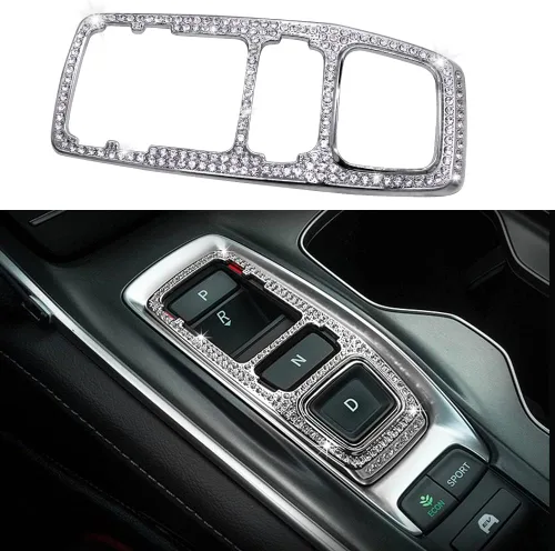 Vista 12 de 3 piezas de cubierta de perilla de interruptor de aire acondicionado brillante con cristales de rhinestone compatible con accesorios Honda 10ª