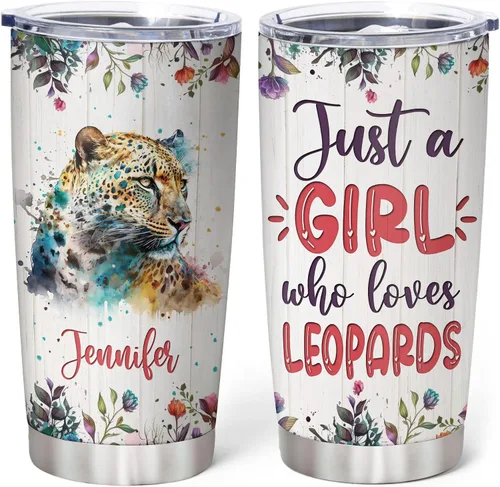 Vista 10 de Hyturtle Regalos personalizados para los amantes de los osos – Just A Girl Who Loves Bears - Vaso de acero inoxidable con nombre personalizado de 20