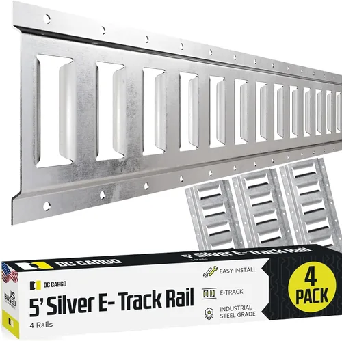Vista 15 de DC Cargo - Kit de rieles de amarre E Track de 2' (paquete de 10) para garajes, furgonetas, remolques, amarres de motocicleta, montajes de ATV