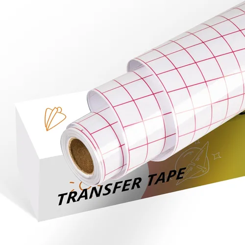Vista 8 de YRYM HT Cinta de transferencia para vinilo, rollo de 9.5 pulgadas x 20 pies Compatible con Cricut Joy Xtra, fácil transferencia para proyectos
