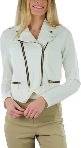 Vista 54 de ToBeInStyle Blazers de manga larga con cremallera y botones para mujer