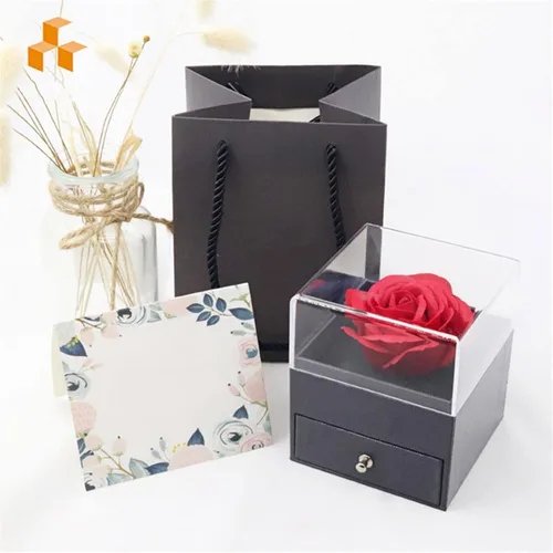 Vista 3 de MABEK Jewelry Boxes Acrylic Rose Necklace Gift Box Jewelry Box Gift Box