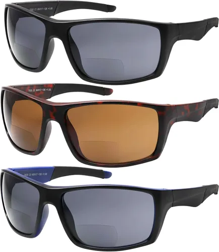Vista 8 de Yogo Vision Bifocal Reading Sunglasses for Men Women Sports Wrap Around Reader Glasses