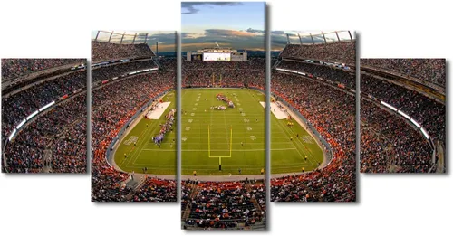 Vista 35 de Arte de pared en lienzo de estadio Allegiant, arte de pared para sala de estar, equipo de fútbol americano, pintura moderna de Nevada Las Vegas