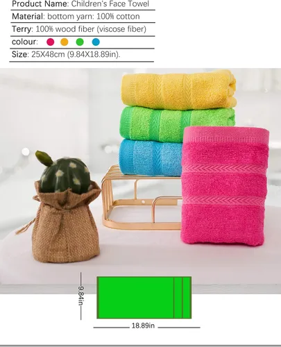 Vista 6 de MEMRUI Toallas Multicolor para Puntas de los Dedos para Baño - Toallas Faciales para Niños, 10 x 18 Pulgadas, 8 Piezas en 4
