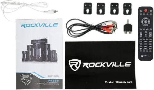 Vista 9 de Rockville Sistema de máquina de karaoke de cine en casa Bluetooth con subwoofer de 8 pulgadas + LED