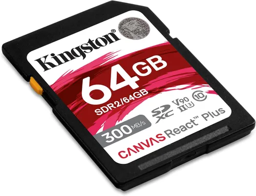 Vista 2 de Kingston Canvas React Plus Tarjeta SD de 64 GB SDXC UHS-II 300R/260W U3