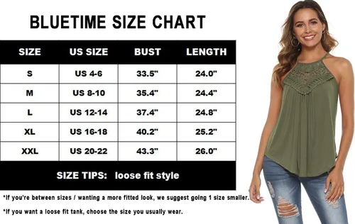 Vista 4 de Bluetime Halter Tank Tops for Women Summer Spaghetti Strap Lace Sleeveless Tops Shirts