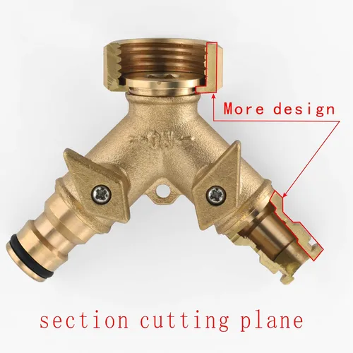 Vista 5 de never break NPT3/4 - Válvula desviadora de latón macizo de cobre de dos salidas, conector rápido de grifo de latón resistente de 2 vías, conector