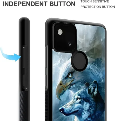 Vista 301 de Compatible con Google Pixel 4A 5G Mobile Case Creative Acrylic Panel trasero Silicona Protección Grip especialmente diseñado para Google Pixel 4A 5G