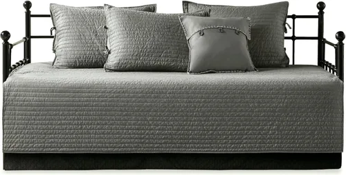 Vista 13 de Madison Park Ridge - Juego de funda para sofá cama, diseño reversible con estampado de espiga a cuadros estilo cabaña rústica, ropa de cama de lujo