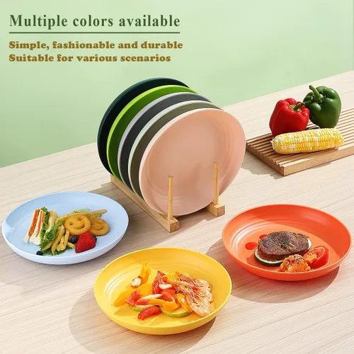 Vista 8 de Berglander Juego de 8 platos de plástico profundos de 9 pulgadas, reutilizables y resistentes, irrompibles, para pasta, ramen, resistentes a