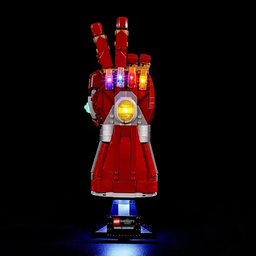 Vista 3 de YEABRICKS Luz LED para Lego 76223 Marvel Nano Gauntlet Modelo de bloques de construcción (juego de Lego no incluido)