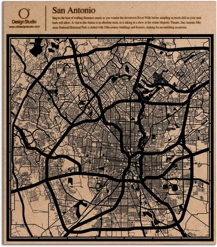 Vista 49 de O3 Design Studio Abu Dhabi - Mapa de corte de papel negro (12 x 12 pulgadas)