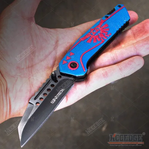 Vista 3 de KCCEDGE BEST CUTLERY SOURCE EDC - Cuchillo de bolsillo para camping, accesorios de caza, cuchillo plegable de borde afilado para equipo de Azul