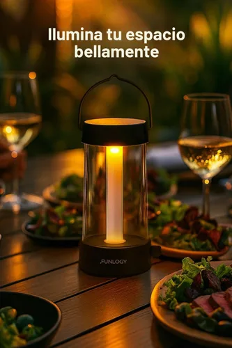 Vista 4 de FUNLOGY Farol – Linterna LED recargable para campamento, luz vintage regulable de 360°, banco de energía de 4000 mAh, alto CRI 95, IPX4 resistente